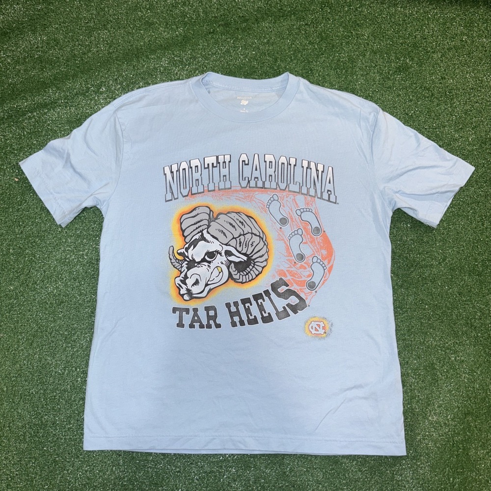 Hollister Blue 84 T Shirt Tar Heels North Carolina NCAA Retro Style Logo Blue Sm